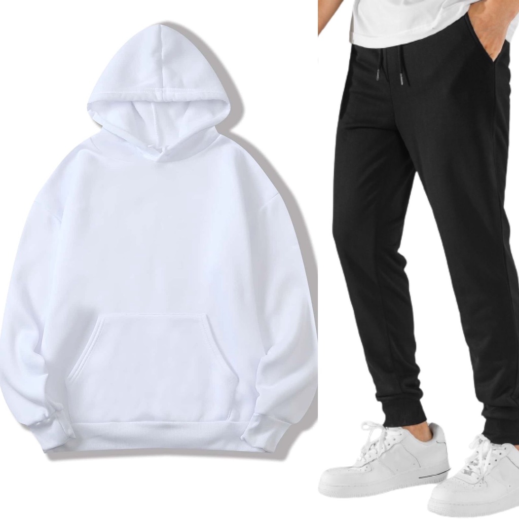 Moletom Conjunto Blusa e Calça Masculino e Feminino Canguru Frio Inverno Com Capuz Flanelado Promoção