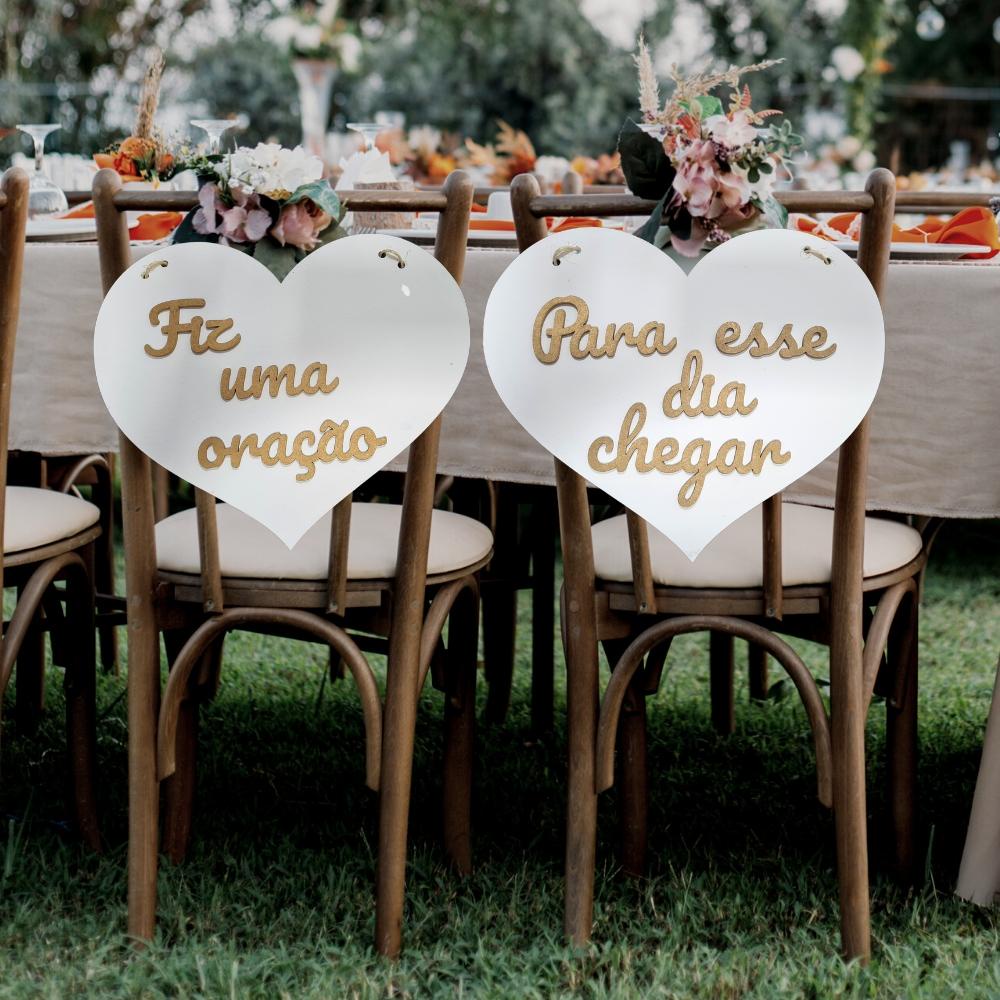 2 Placas De Cadeira Noivos Decoração Casamento Imperdível