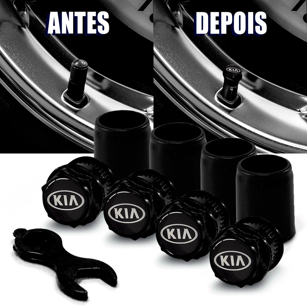 Tampa Bico Válvula Pneu Plástico Preto Sportage Cerato Rio Soul Sorento em Oferta na Shopee