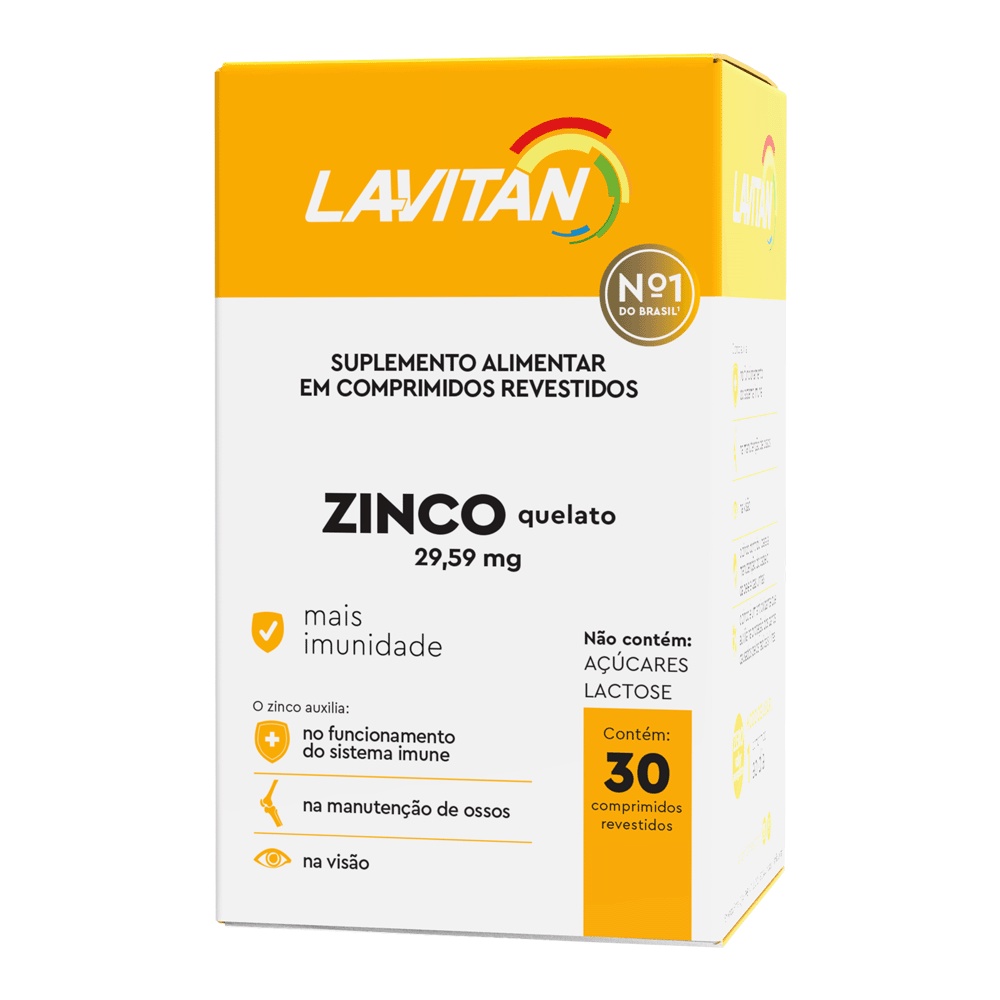 Multivitamínico Lavitan Zinco Quelato 29mg 30 Comprimidos