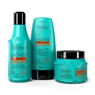 Kit Cachos Forever Liss - Shampoo 300ml + Máscara 250g + Creme de Pentear 200g