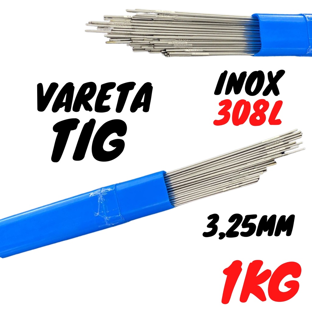 1kg Vareta Tig Inox 308 3,25mm - Soldaforte