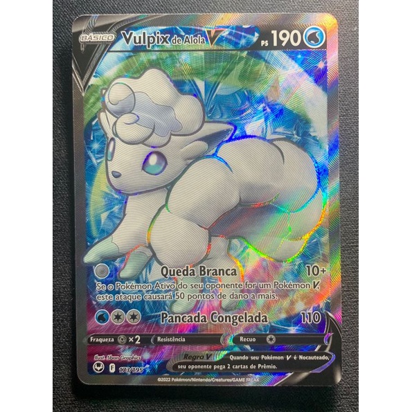 Carta Vulpix de Alola-V Pokémon TCG Original Copag Card 173/195
