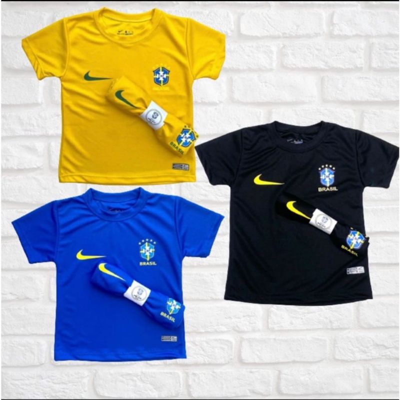 camisa do brasil Infantil Dry Fit futebol copa menino menina | Shopee ...