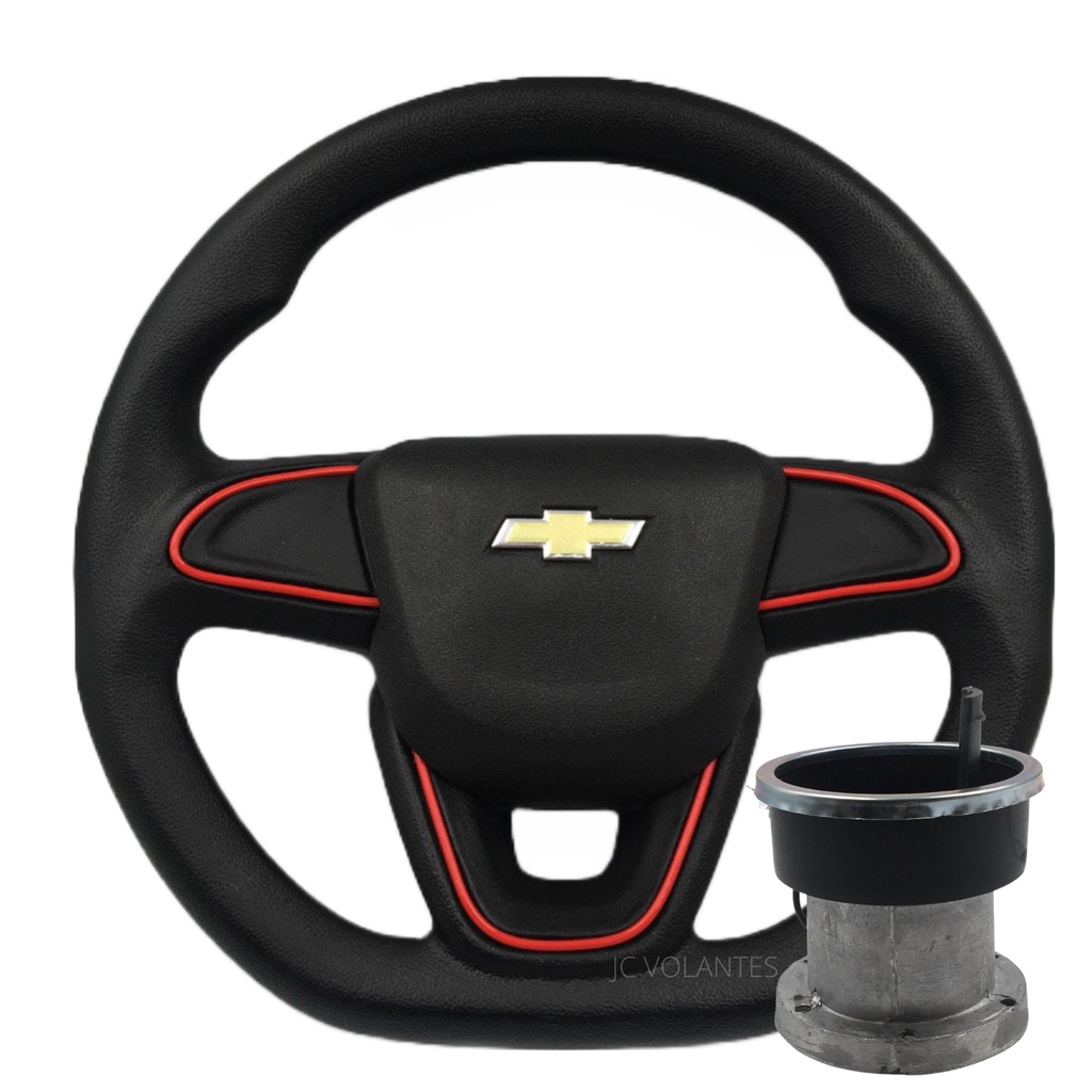 Volante Carro Novo Onix Black Edition Vermelho Chevrolet GM Para Corsa Wind 1994 a 2002