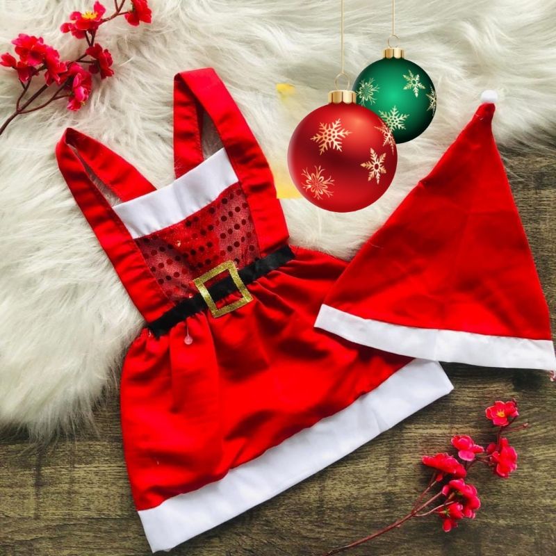 Romper Bebê Vestido Vermelho Jardineira Menino Natal Natalino Festa infantil Mamãe Noel ou Papai Noel Ensaio Fotos Gorro