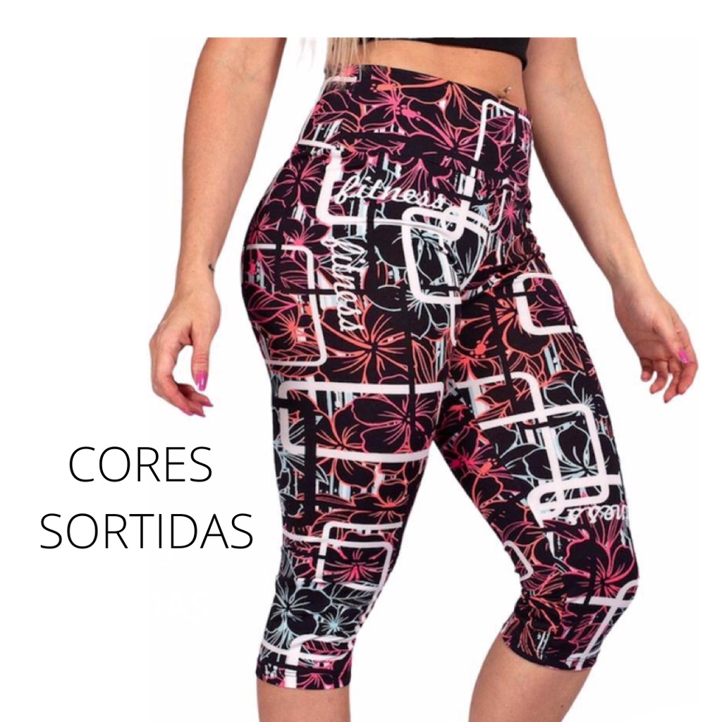 KIT 2 calça corsário capri academia legue fitness exercício calça feminina  academia - Escorrega o Preço