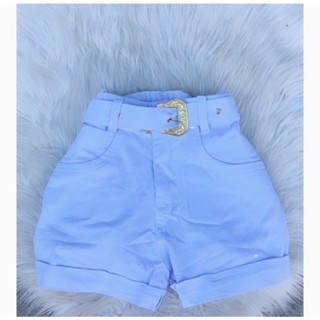Short Jeans Branco Cintura Alta com Cinto