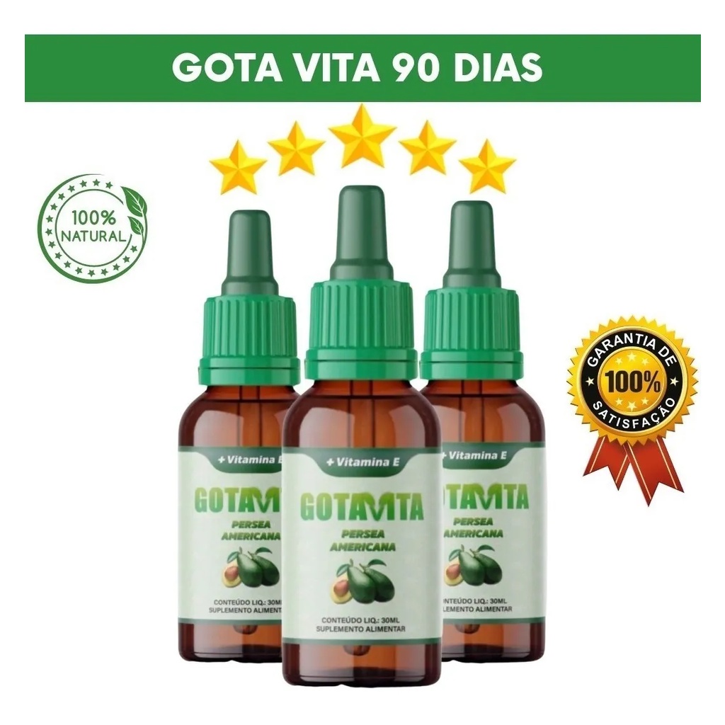 Gota Vita - 3 frascos Óleo De Abacate, Diabetes, Glicose
