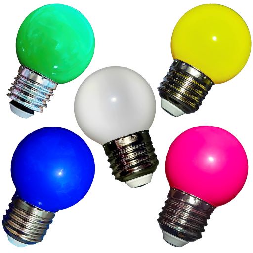 Lâmpadas Led Mini Bulbo Bolinha E27 1w Bivolt 110/220V Color Azul