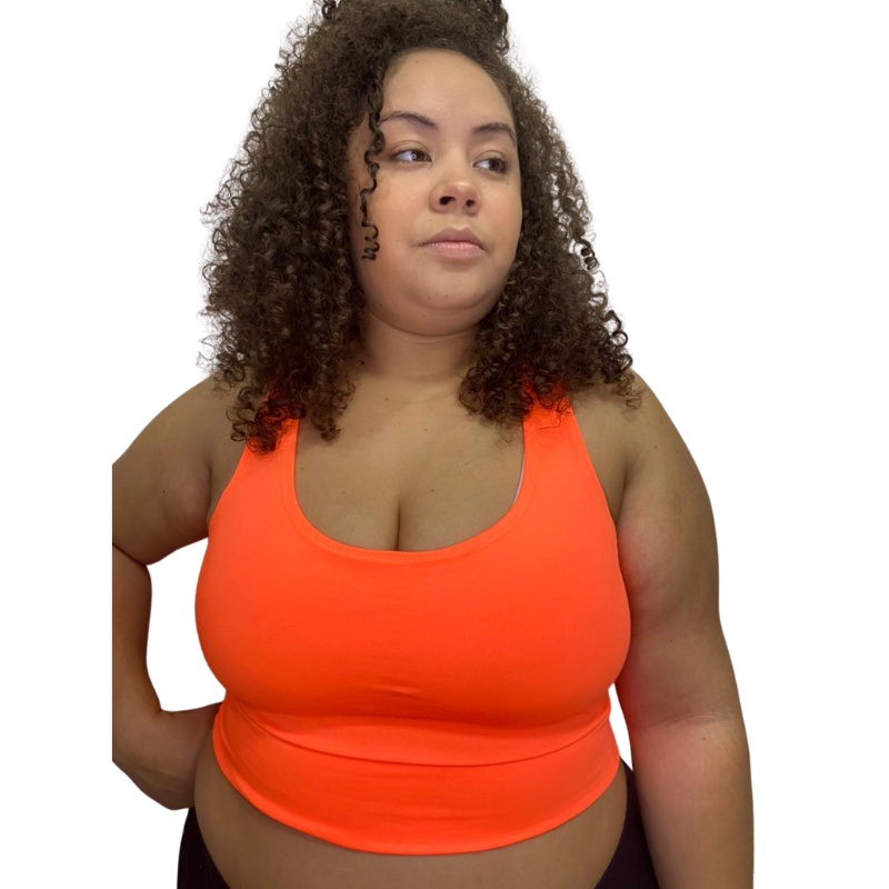 Top Fitness Feminino para Malhar Plus Size  Suplex Moda Academia sem Bojo