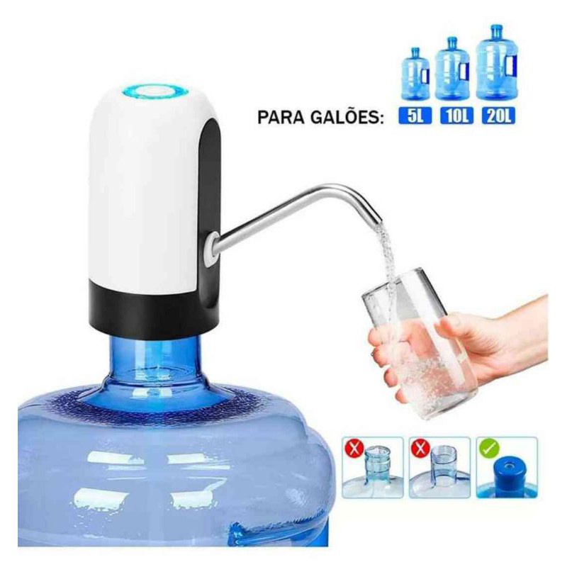 Bomba Elétrica Para Galão Universal Com Carregamento USB Garrafão Ou Galão em Oferta na Shopee