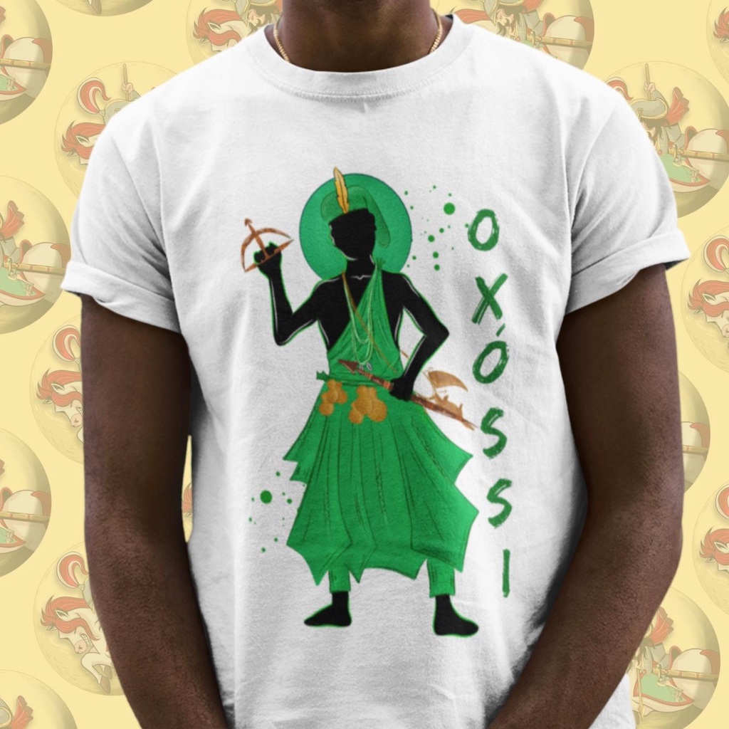 Camiseta Premium Religiosa Orixás Umbanda Candomblé Orixá Oxóssi Algodão 30.1 Arte 118.1