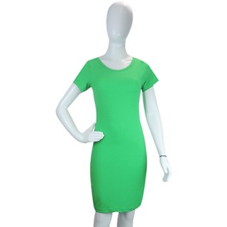 Vestido Midi Canelado Verde Feminino Adulto Moda Evangélica