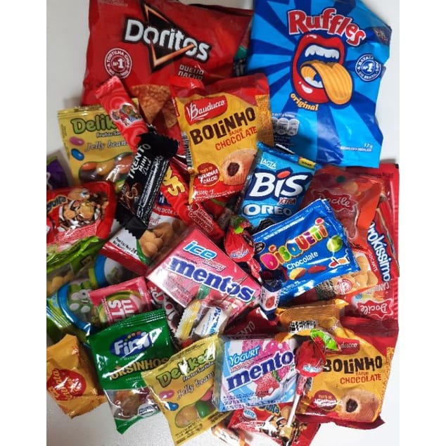Caixa Guloseimas Doces 40 itens. em Oferta na Shopee