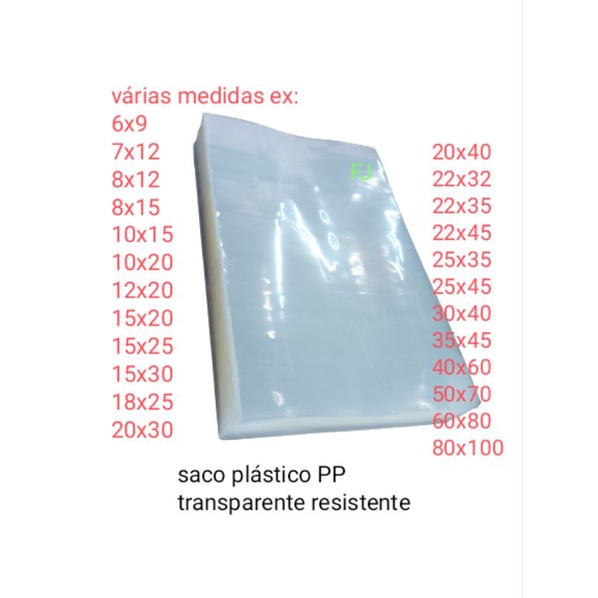 1kg 1000g saco plástico transparente PP várias medidas para artesanato, alimentos, padaria,doces, camisetas, blusas, bij