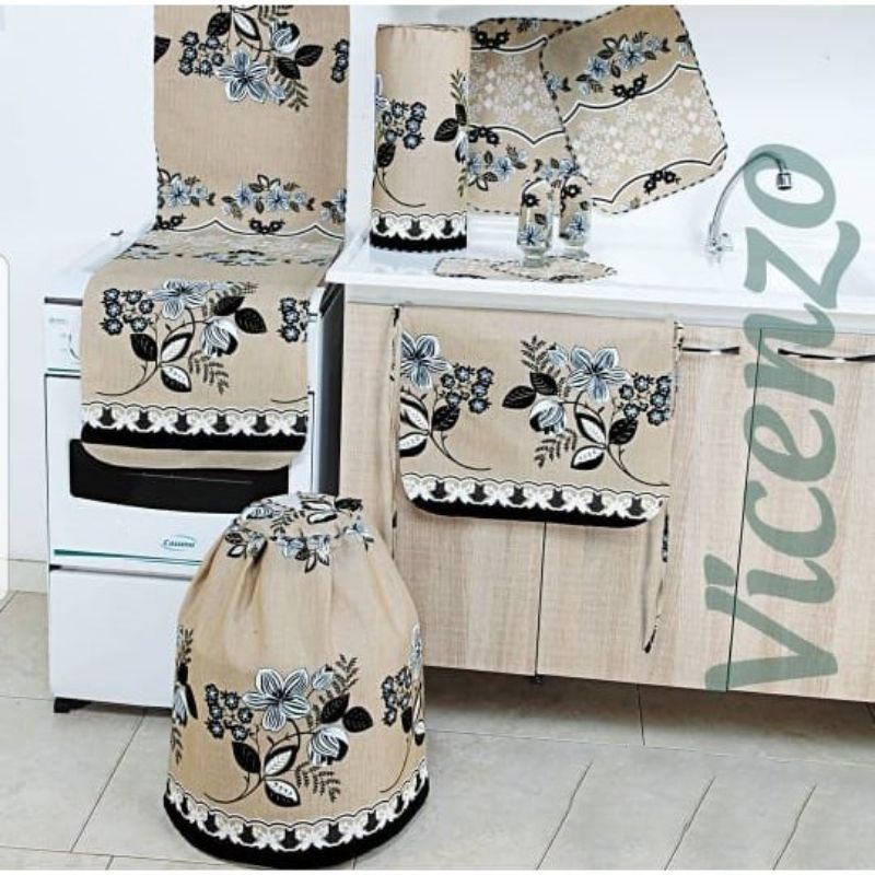 Jogo De Cozinha Kit Com 10 peças Estampadas - Vicenzo