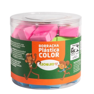 Borracha Colorida Escolar Com Cinta protetora Color Leo e Leo em Oferta na Shopee