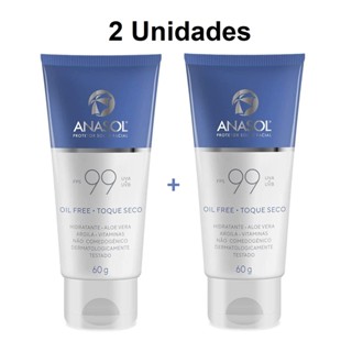 Kit 2 Anasol Protetor Solar Facial FPS 99 Toque Seco 60g - Vegano