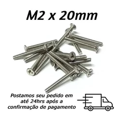 Parafuso Máquina Cabeça Chata M2 X 20mm Inox