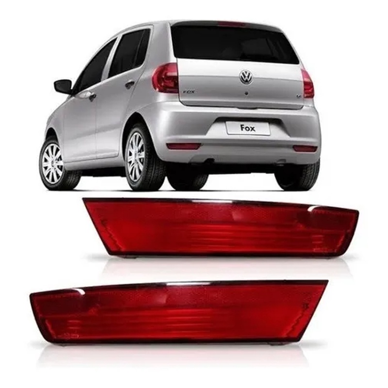 Par Refletor Parachoque Traseiro Fox 2010 a 2014 Olho De Gato