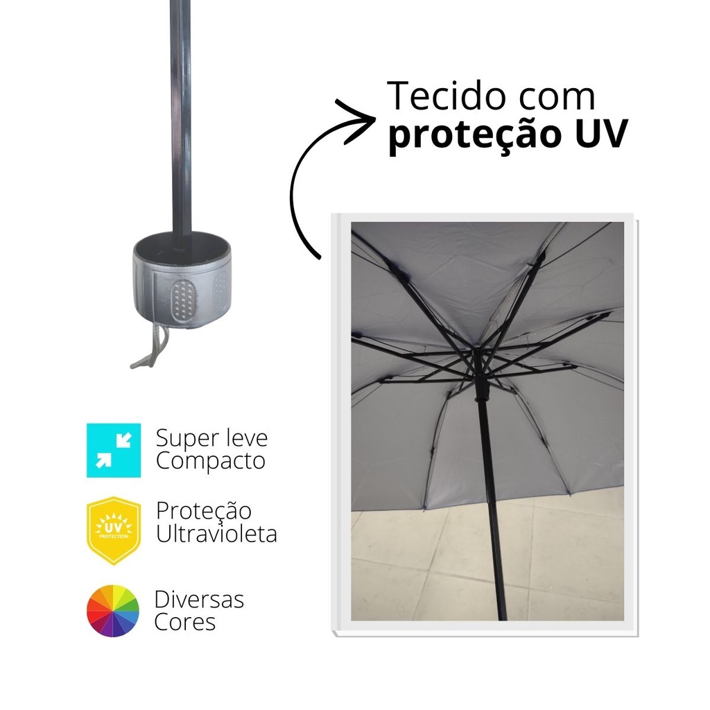 Guarda Chuva Reforçado Cabe Na Bolsa Colorido Liso · foto 2