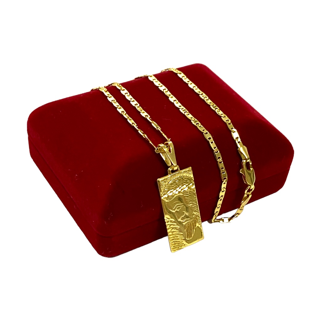 Detalhes do CORRENTE PIASTRINE 2MM - PLAQUINHA ROSTO DE CRISTO - LIGA DE METAL ESPECIAL BANHO DE OURO 18K