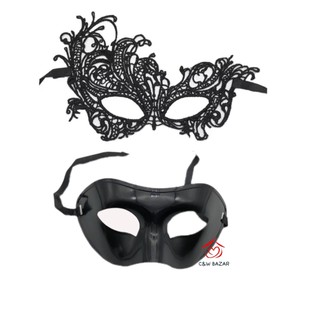 Kit 2 Máscaras Casal Venezianas LISA + RENDA Baile Luxo para festa ou Carnaval