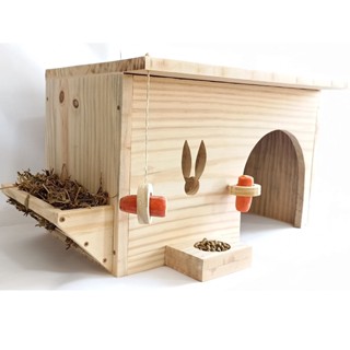 Kit Casinha para Coelho Grande com Porta Feno 60cm