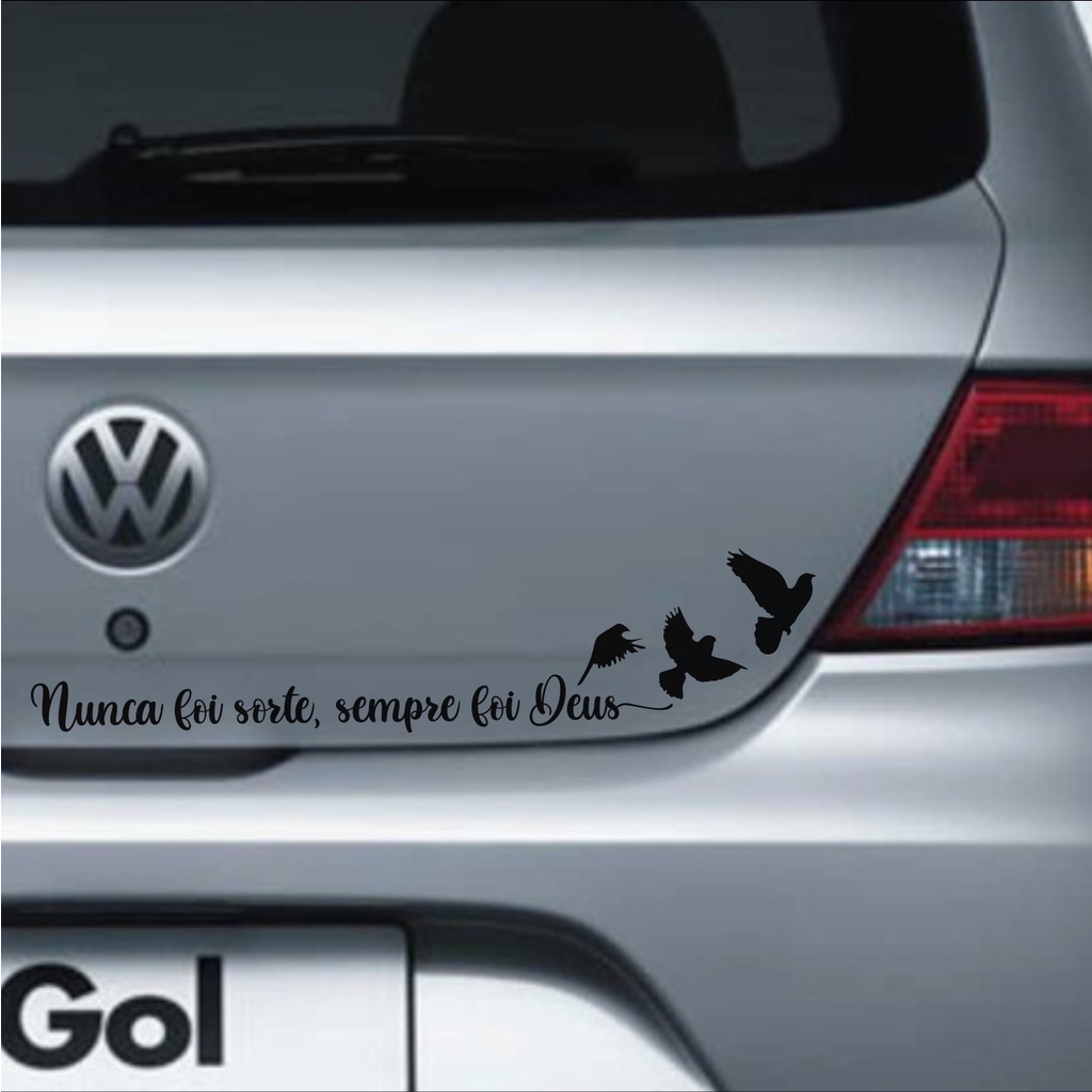 Adesivo de carro ''Nunca foi sorte, sempre foi Deus'' em Oferta na Shopee