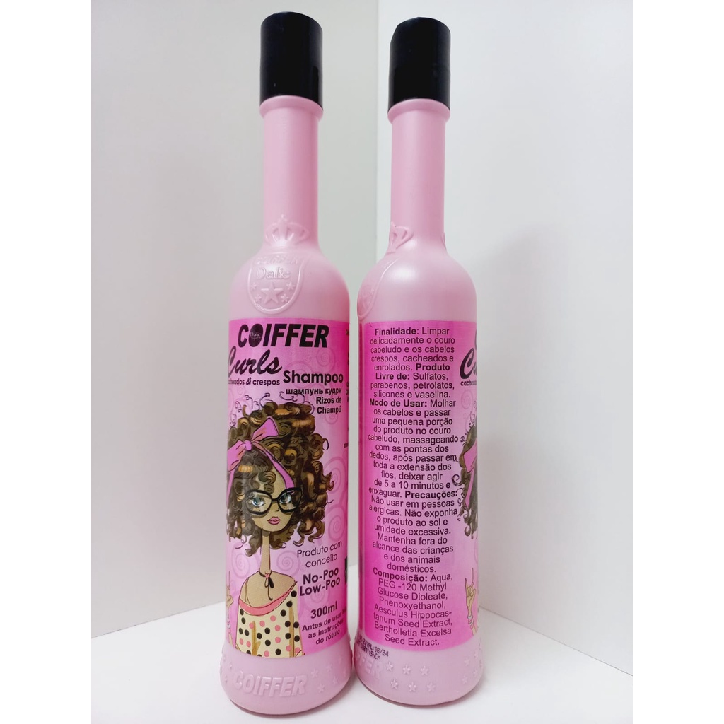 SHAMPOO CURLS PARA CACHEADOS E CRESPOS NO-POO & LOW-POO COIFFER 300ML