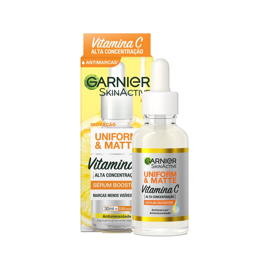 Sérum Facial Antimarcas Garnier Uniform & Matte Vitamina C, 30ml em Oferta na Shopee
