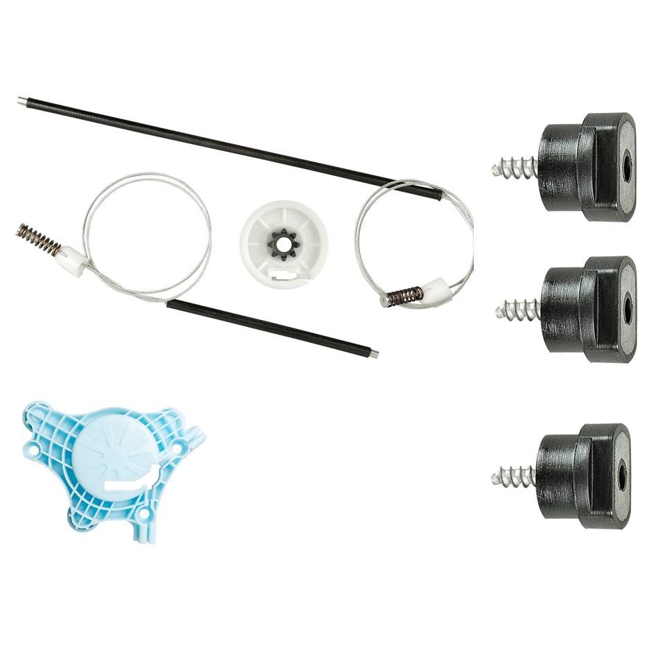 Kit Reparo Máquina de Vidro Elétrico Fox Dianteira Esquerdo Com Suporte e 3 Coxim do Motor
