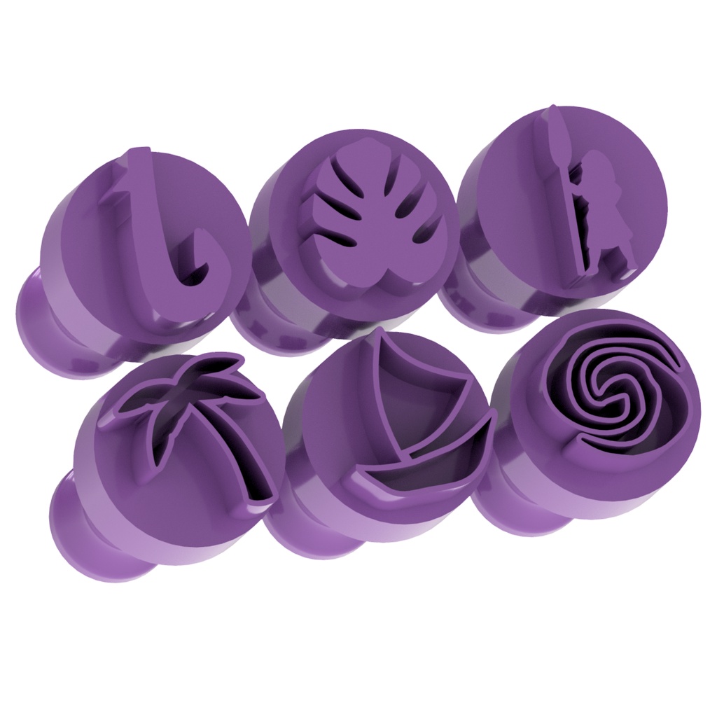 Carimbo para Brigadeiro e Doces - Princesa Tropical - Kit com 6 unidades