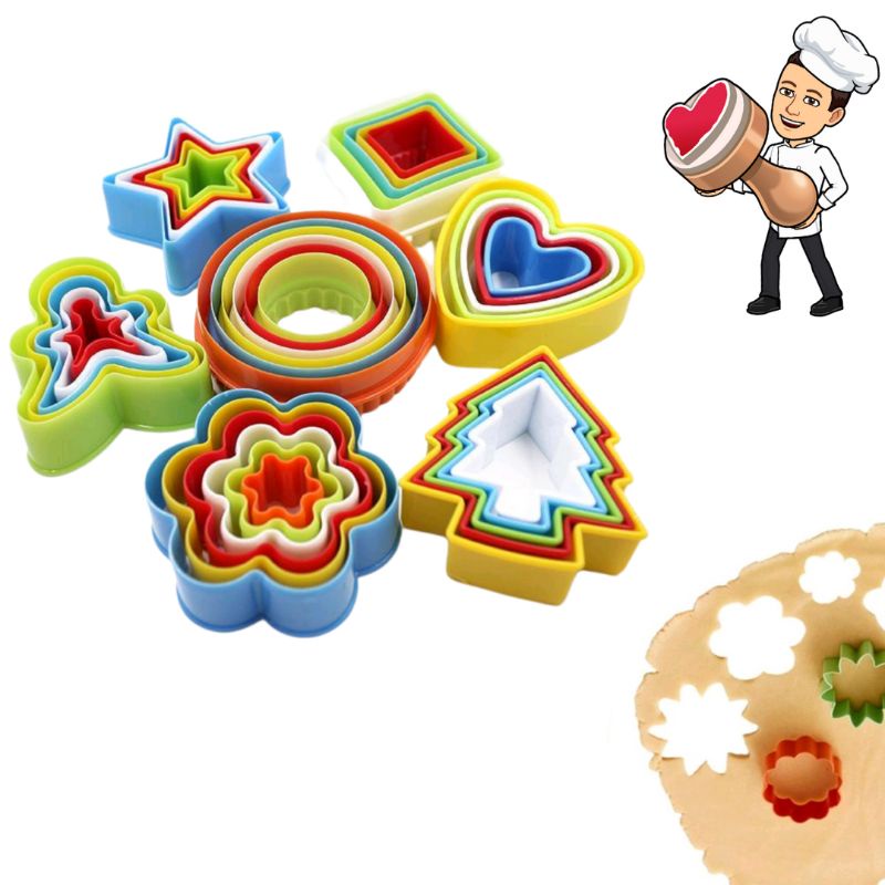 kit 5 Cortador Biscoto Pão de Forma Bolacha Lanche Infantil em Oferta na Shopee