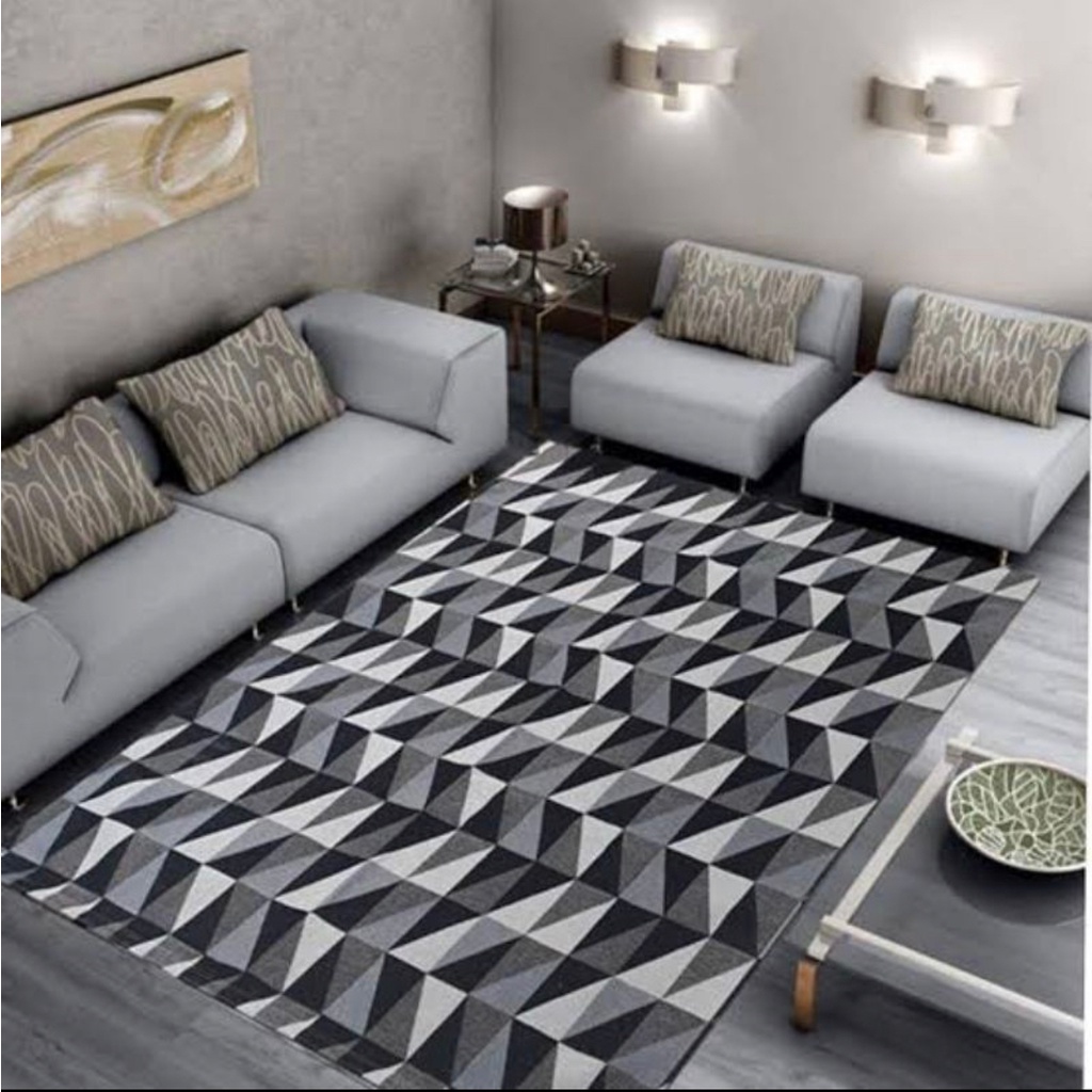 Tapete Neo Jacquard 2,00 m x 1,40 m Antiderrapante Geométrico Sala Escritório Quarto