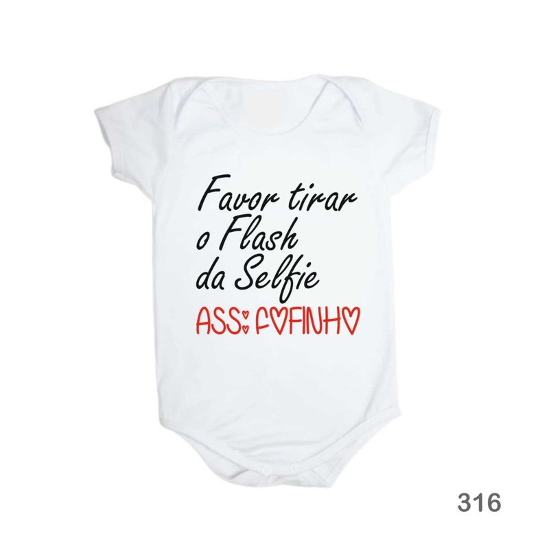 Body de Bebê Personalizado Favor Tirar o Flash da Selfie