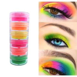 Torre 6 Sombra Neon Colorida - Festa Carnaval Maquiagem Kit