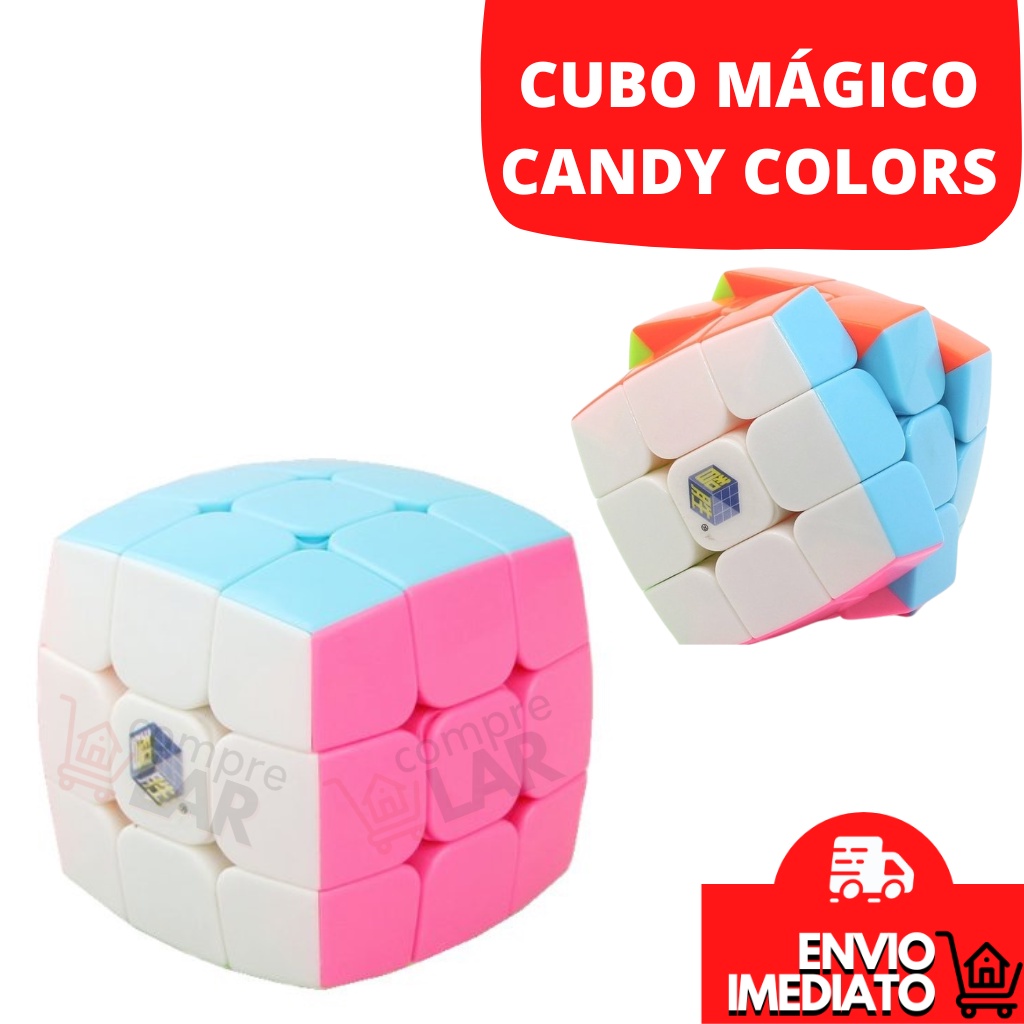 Cubo Mágico Candy Colors Canto Arredondado Brinquedo Anti Estresse Enigma Divertido Pillow Bread
