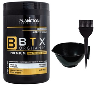 Botox Plancton Btx Orghanic Premium 1Kg Máscara Alisante Cabelos Tingidos Groselha Negra Creme Desembaraça Lavatório Salão Alisamento Sem Formol Chuveiro Matizador Loira Liso Perfeito