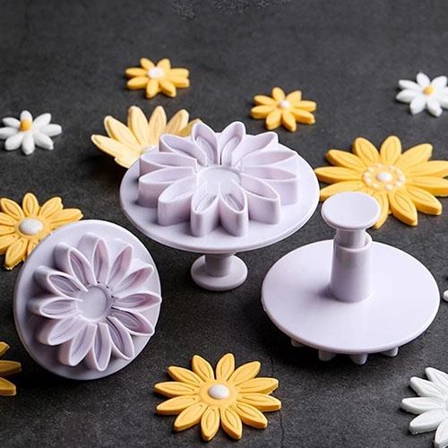 Kit Cortador Ejetor Flor Girassol Biscuit Pasta Americana Confeitaria em Oferta na Shopee