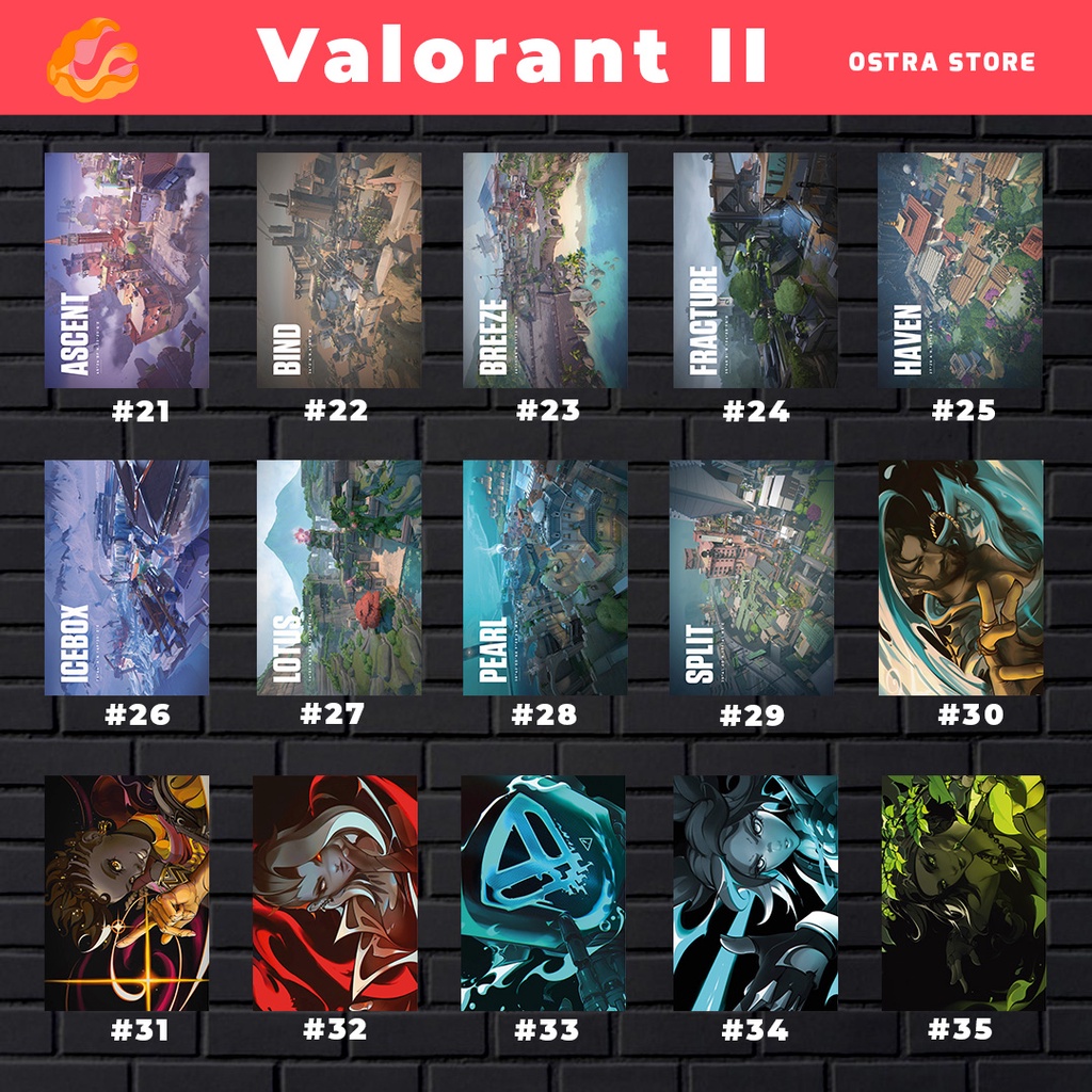 Valorant II de 21 a 35 - gamer - Placa decorativa MDF - 14x20 - Quadro parede & decoração - Presente - games - Vava - Riot