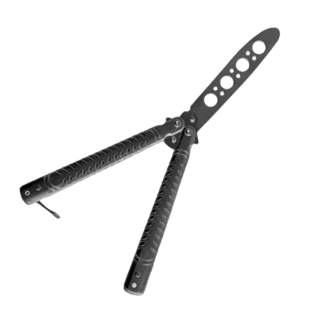 Canivete Butterfly Inox Faca Sem Fio Sem Corte Para Treinos - Tade