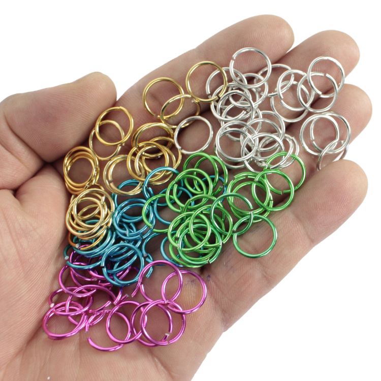 Kit 180 Argolinhas Para Trança 9 Cores Diferentes Sendo 20 Unidades nas Cores Prata Dourado Azul Verde Rosa Lilás Rosa Choque Vermelho Laranja