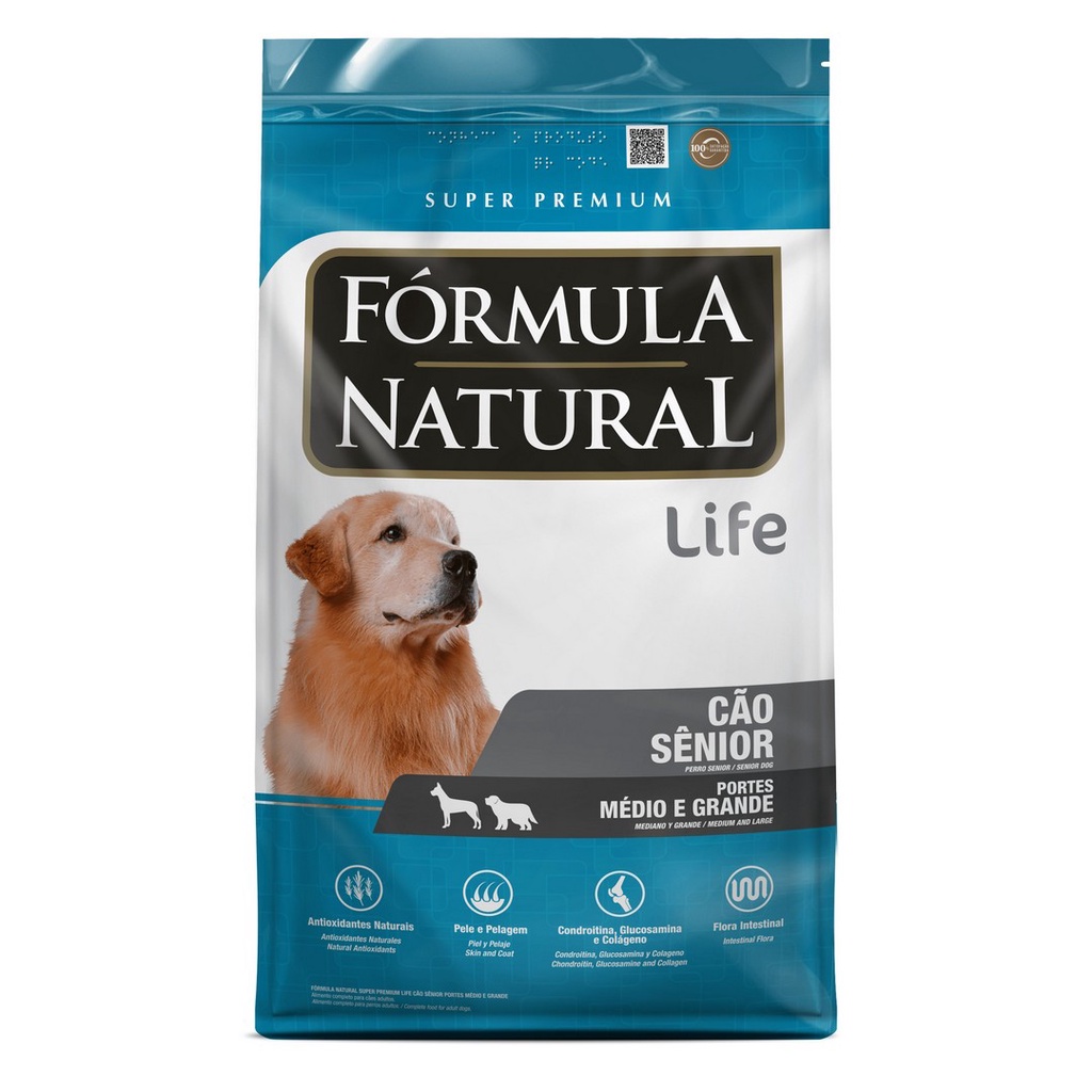 Ração Para Cães Sênior Médio e Grande 15kg Fórmula Natural