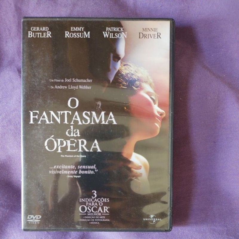 dvd o fantasma da opera de andrew lloyd webber musical gerard butler emmy rossum