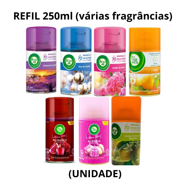 Refil Bom Air Wick Spray Automático 250ml - Diversas Fragrâncias