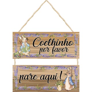 Jogo Placas com Corda 2 Peças Coelhinho Por Favor