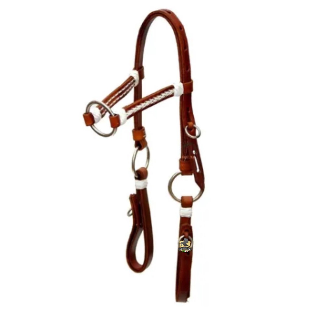 Cabeçada Para Cavalo Com Argola Premium Couro Oleado