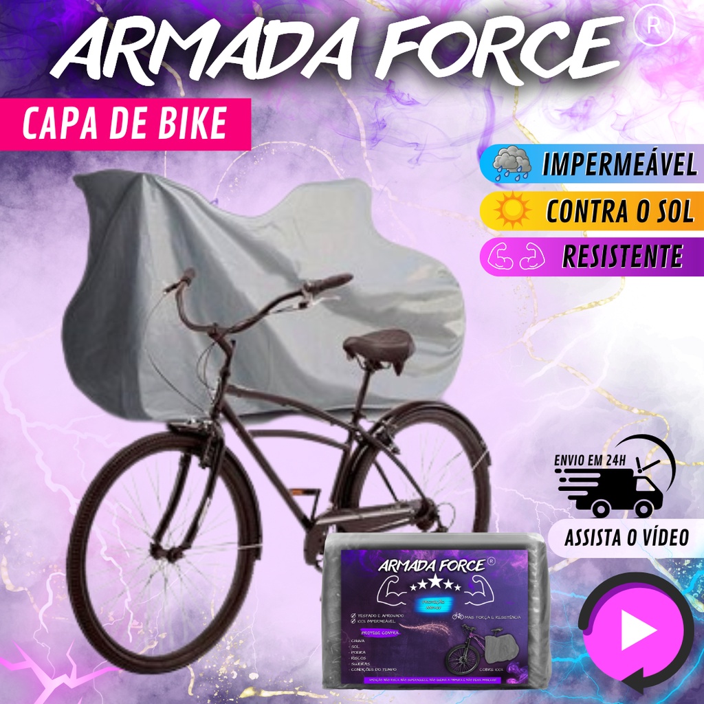 Capa Pra Bike Cobrir Bicicleta Armada Force Aro 26 até 29 100% Impermeável Protege Sol Chuva em Oferta na Shopee